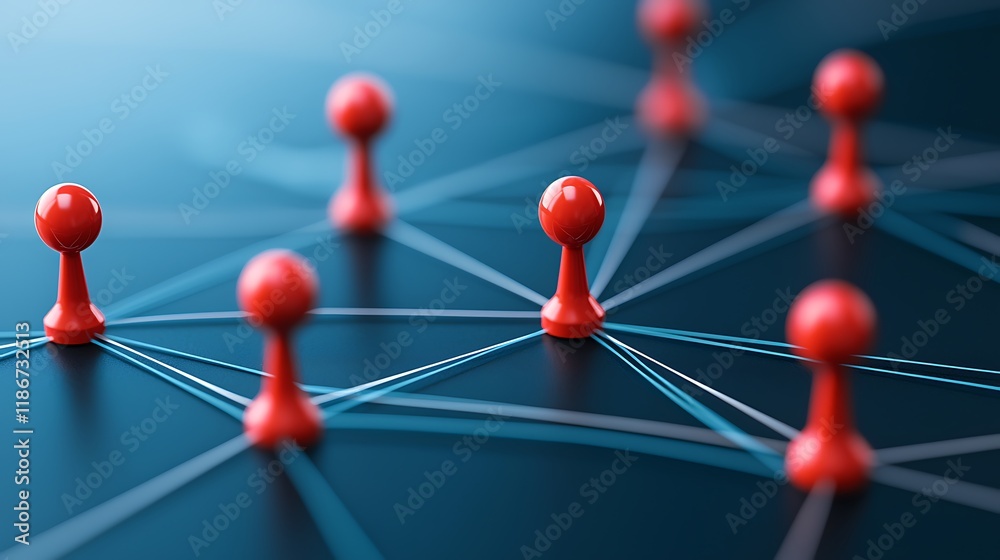Poster digital representation of interconnected nodes on a web pathway illustrating complex relationships a