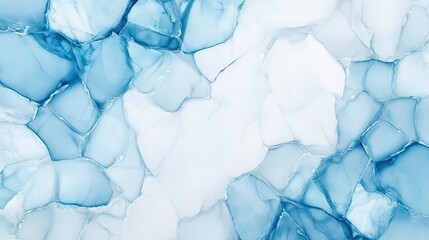 Obraz premium Blue liquid watercolor background with golden stains. Abstract painting in blue, white and gold tones, fluid style marble alcohol ink drawing. 