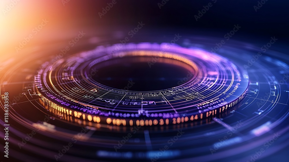 Poster dynamic composition of overlapping circles with vibrant colors and abstract background creating a mo