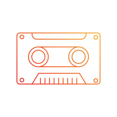 Obraz premium Cassette Tape gradient icon with white background vector stock illustration