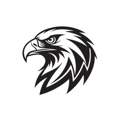 Fototapeta premium Eagle head logo, silhouette set, black icon, mascot, eagle silhouette, birds vector illustration