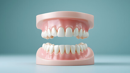 3D dental model showcasing upper and lower teeth in realistic design. This illustration highlights dental anatomy and can be used for educational purposes