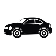 Car Vector Silhouette on White Background - High-Quality Illustration