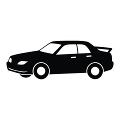 Car Vector Silhouette on White Background - High-Quality Illustration