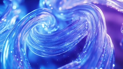 Blue light streaks weaving and intertwining in a seamless loop, creating a futuristic animation perfect for tech videos and presentations