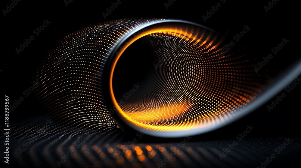 Poster a mesmerizing array of luminous particles in motion creating a beautiful visual flow of light and te