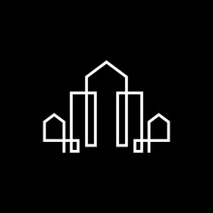 The building logo is made with thin lines to make it look luxurious.