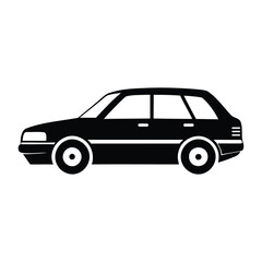Car Silhouette Vector Illustration - Isolated on White Background