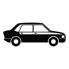 Car vector silhouette-isolated white background-vector illustration