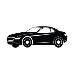 Car vector silhouette-isolated white background-vector illustration