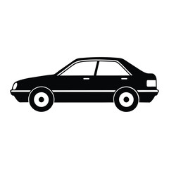 Car vector silhouette-isolated white background-vector illustration