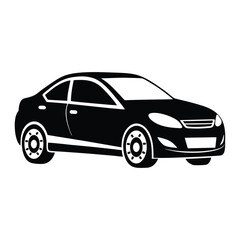 Car vector silhouette-isolated white background-vector illustration