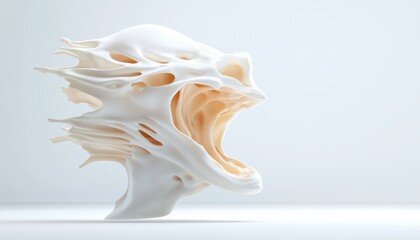 Obraz premium Abstract screaming head sculpture.