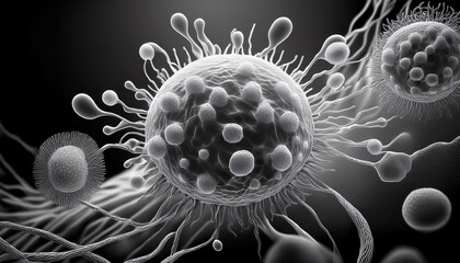  concept of infecting bacteria close up healthcare concept