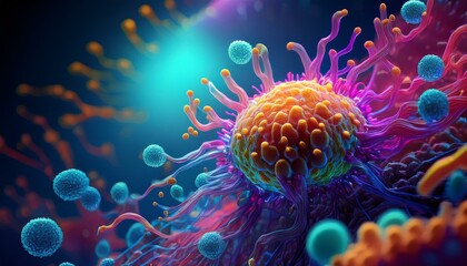  concept of infecting bacteria close up healthcare concept