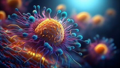 Obraz premium concept of infecting bacteria close up healthcare concept