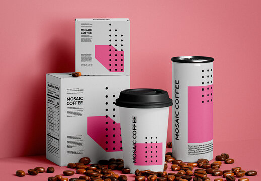 Coffee Packaging Set Mockup