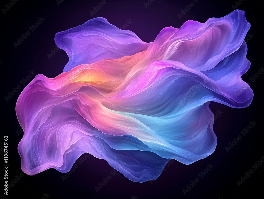 Poster mesmerizing abstract background design featuring luminous iridescent swirling forms shifting hues an