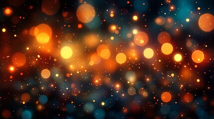 Abstract Background with Orange and Blue Bokeh Lights