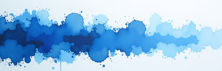 Fototapeta premium Blended Blue And Abstract Oil Strokes Are Visible On A White Canvas Creating An Artistic Visual Effect Overall. 00002