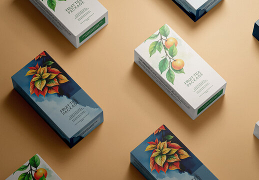 Tea Boxes Mockup Scene