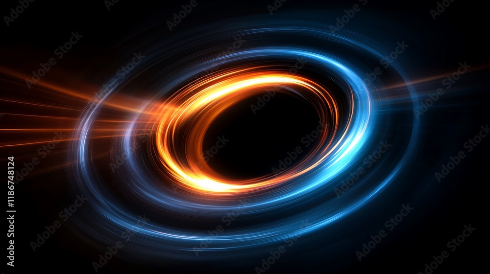 Poster mesmerizing swirling vortex of bright glowing particles creating a dynamic and captivating visual ef