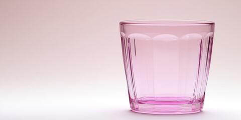 Pink plastic water glass against a clean white background, showcasing the vibrant color and smooth design of the pink plastic water glass for an appealing visual effect.
