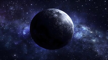 Obraz premium Serene Dark Blue Sky with Infinite Stars and a Mystical Planet
