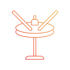 Cymbal gradient icon with white background vector stock illustration