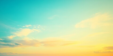 A gentle gradient sky that transitions softly between hues of blue and yellow creates a serene backdrop perfect for various artistic or design purposes.