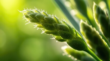 A detailed view of a plant's leaves and stem, blurred background