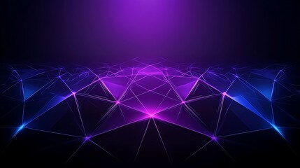 Abstract Representation of Neural Network Structure with Vibrant Purple and Blue Lights Creating a Digital Landscape of Interconnected Nodes and Edges