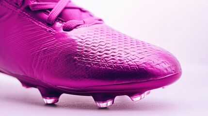 A close-up shot of a purple soccer shoe, great for sports or lifestyle related images
