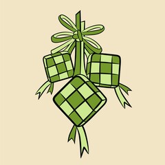 Illustration of Traditional Rice Cake in Green