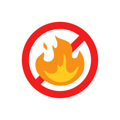 No fire or fire prohibition sign. Vector illustration.