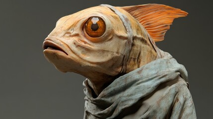 Sea-Inspired Fantasy Male Creature Portrait