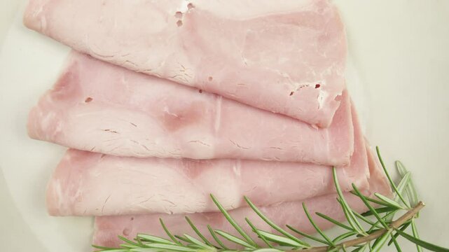 tranches de jambon cuit, en gros plan