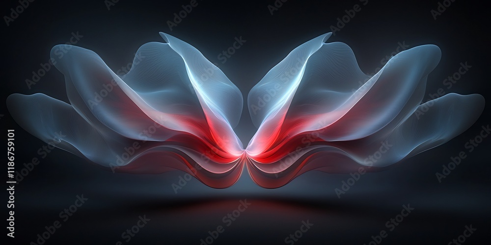 Poster mesmerizing abstract organic composition with dynamic flowing shapes and captivating kaleidoscopic p