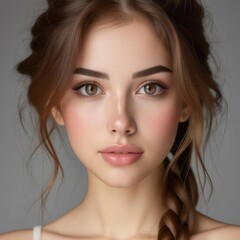 Fototapeta premium arafed woman with braided hair and a white top