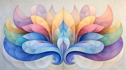 Captivating Chromatic Cascade Fluid iridescent swirls in a visually stunning kaleidoscopic arrangement of mesmerizing chromatic layers and tactile impasto textures