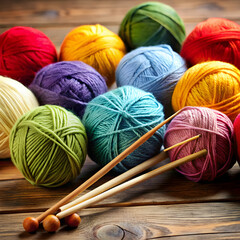 attractive balls of yarn in different colors with
