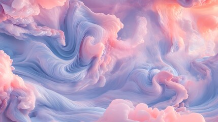 Fototapeta premium Serene Blue and Pink Waves in a Peaceful Background of Soft Tones