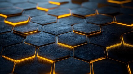 Photorealistic Black and Yellow Honeycomb Texture in High Resolution