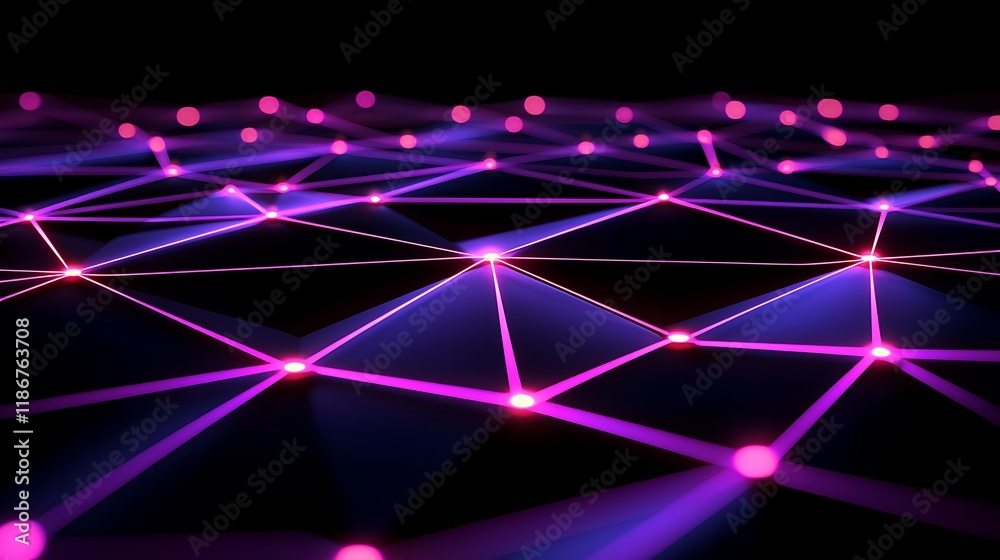 Poster Abstract Visualization of Neural Networks Representing Complex Interconnections and Data Flow in a Futuristic Digital Landscape with Vibrant Colors
