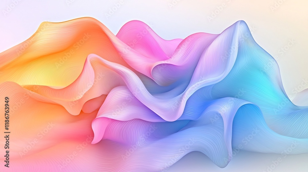 Poster captivating abstract background featuring mesmerizing waves of iridescent shimmering patterns in a v