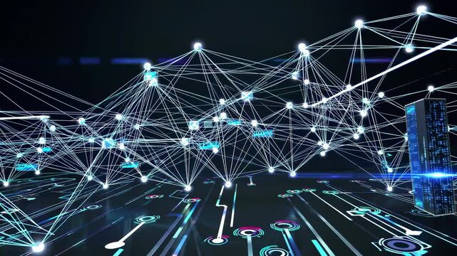 Exploring advanced connectivity and networking technology in a futuristic digital environment