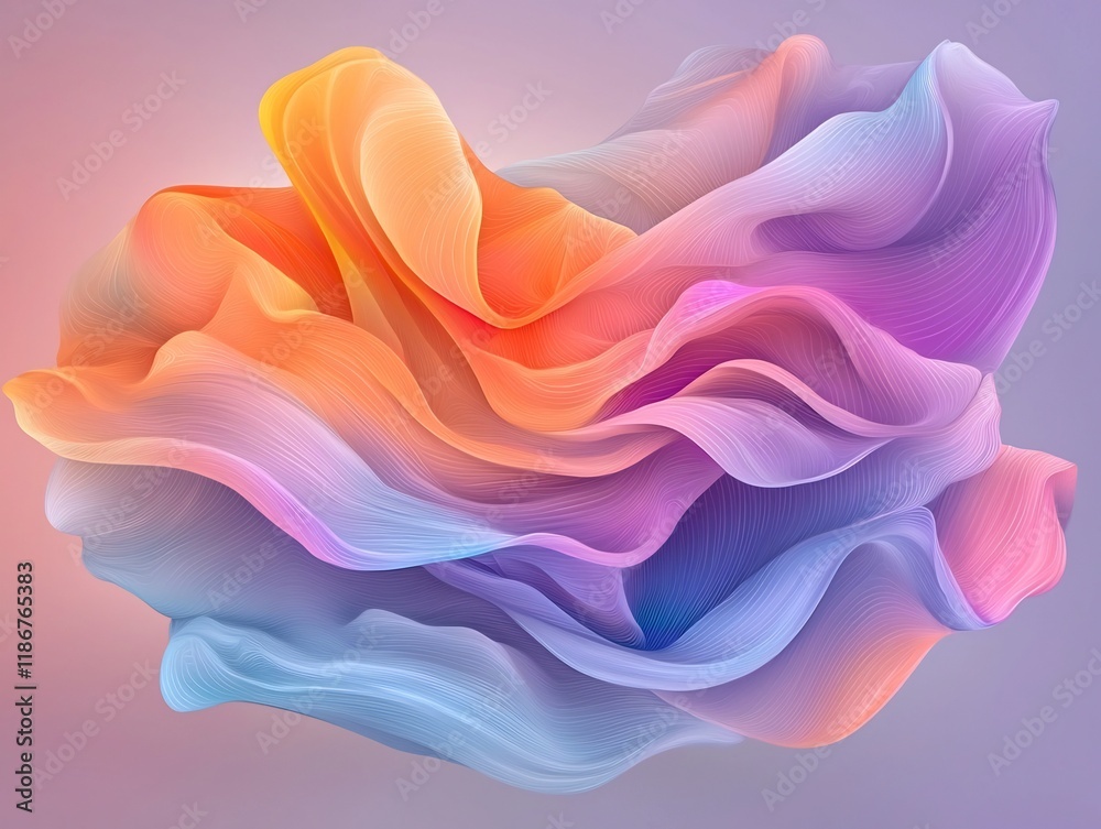 Poster captivating abstract featuring a cascading composition of prismatic shapes in a visually compelling 