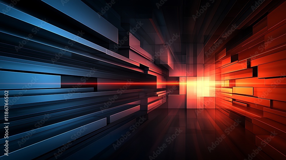 Poster ethereal landscape with luminous trails creating a dynamic visual experience of light and motion in 
