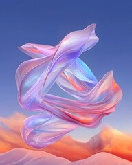 Obraz premium Captivating Surreal Iridescent Fluid Shapes in Dynamic Abstract Composition Experimental Imaginative Digital with Hyper Detailed Visual and Influences