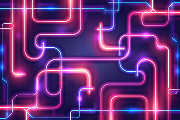 Futuristic Neon Glow Circuit Board with Vibrant Innovation and Advanced Technology Design in Electric Blue and Purple Hues